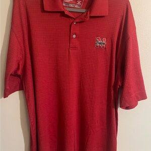 Nebraska Huskers oRed Polo Shirt with Logo